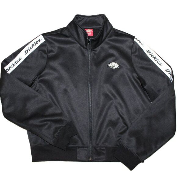 DICKIES Cropped Y2K Black Track Jacket, Logo Sleeves Zip Up, Retro Streetwear - Picture 15 of 15